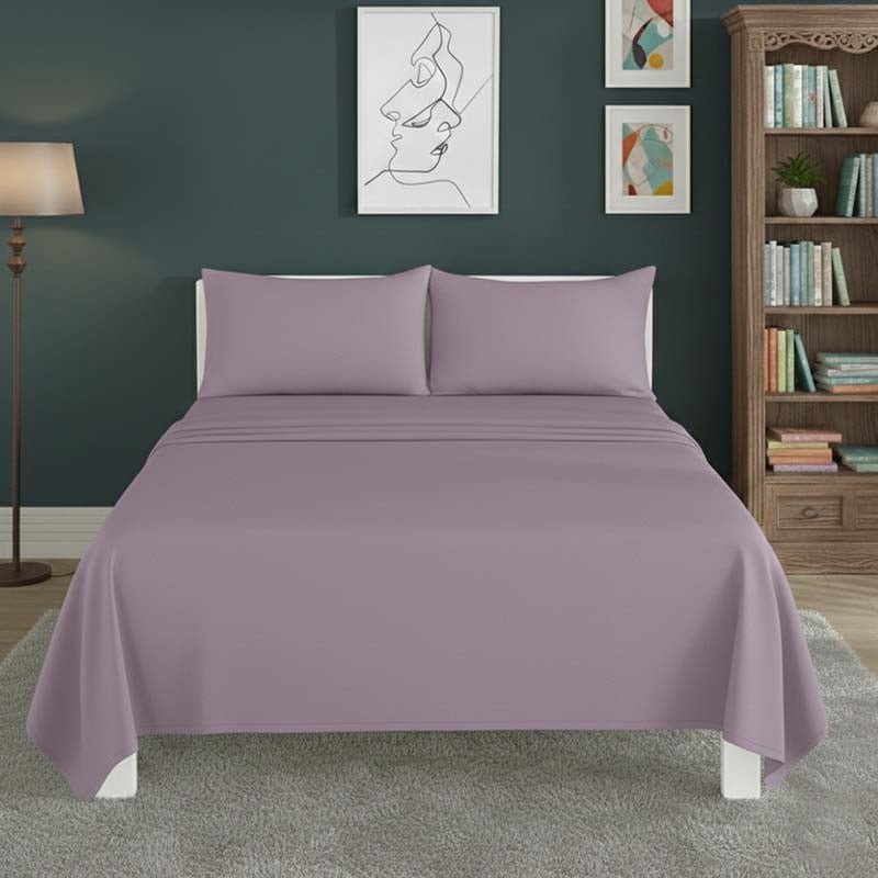 Easy Care Flat Bed Sheet Polycotton Durable Low Maintenance Bedding - King - Black - British D'sire