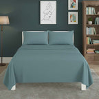 Easy Care Flat Bed Sheet Polycotton Durable Low Maintenance Bedding - King - Chocolate - British D'sire