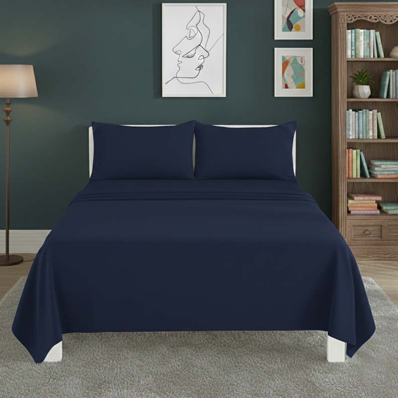 Easy Care Flat Bed Sheet Polycotton Durable Low Maintenance Bedding - King - Wine - British D'sire