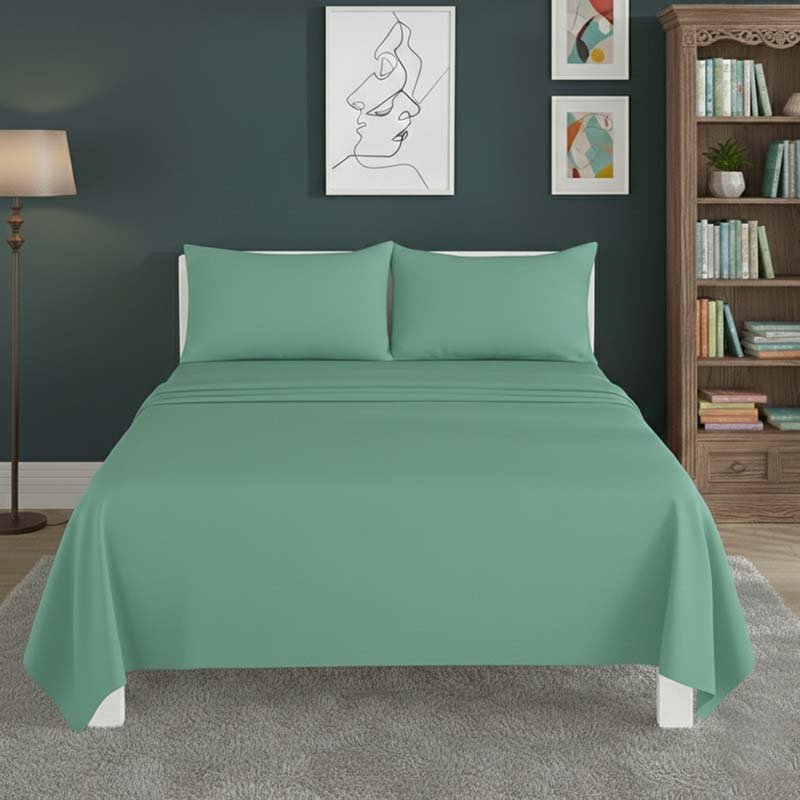 Easy Care Flat Bed Sheet Polycotton Durable Low Maintenance Bedding - King - Wine - British D'sire