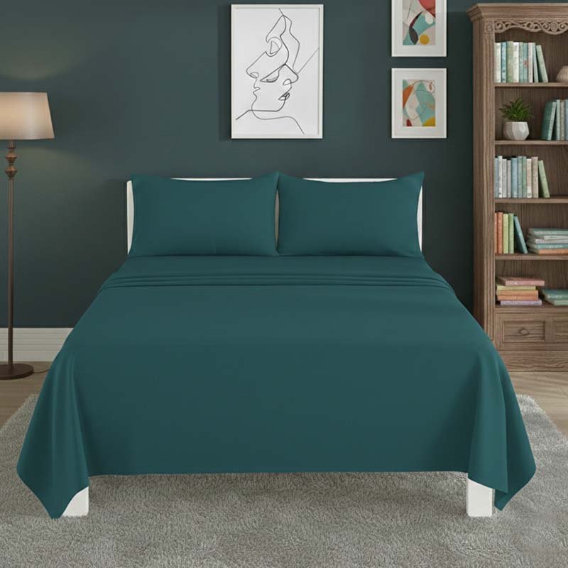 Easy Care Flat Bed Sheet Polycotton Durable Low Maintenance Bedding - Super King - Royal Blue - British D'sire