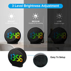 EDUP EH - 8816 Simple Digital Electronic Clock Night Light Battery Plug - in Dual Power Mode Alarm Clock(Black Case Colorful Letter) - British D'sire