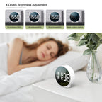 EDUP EH - 8816 Simple Digital Electronic Clock Night Light Battery Plug - in Dual Power Mode Alarm Clock(Black Case Colorful Letter) - British D'sire