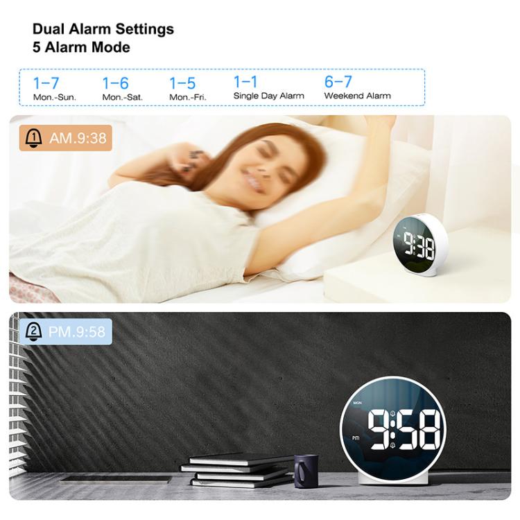 EDUP EH - 8816 Simple Digital Electronic Clock Night Light Battery Plug - in Dual Power Mode Alarm Clock(White Case Colorful Letter) - British D'sire