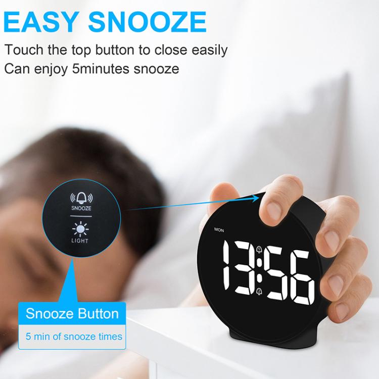 EDUP EH - 8816 Simple Digital Electronic Clock Night Light Battery Plug - in Dual Power Mode Alarm Clock(White Case Colorful Letter) - British D'sire
