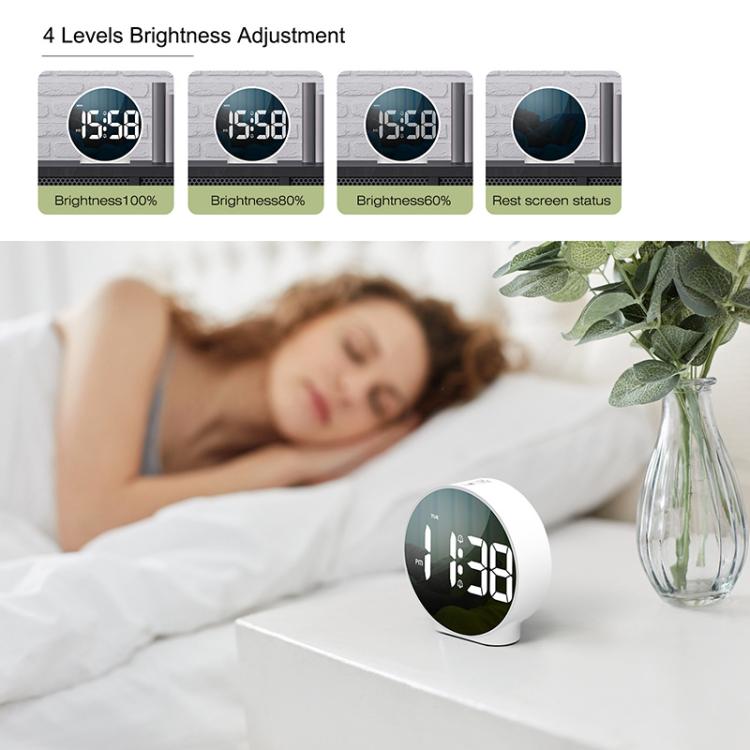 EDUP EH - 8816 Simple Digital Electronic Clock Night Light Battery Plug - in Dual Power Mode Alarm Clock(White Case Colorful Letter) - British D'sire