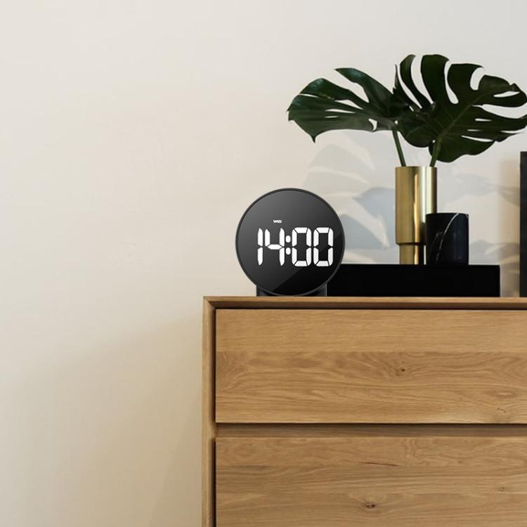 EDUP EH - 8816 Simple Digital Electronic Clock Night Light Battery Plug - in Dual Power Mode Alarm Clock(White Case Colorful Letter) - British D'sire