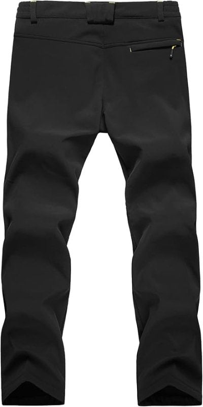 EKLENTSON Men's Waterproof Softshell Fleece Lined Outdoor Walking Trousers Warm Thicken Padded Hiking Ski Pants with Zip Pockets - Trousers - British D'sire