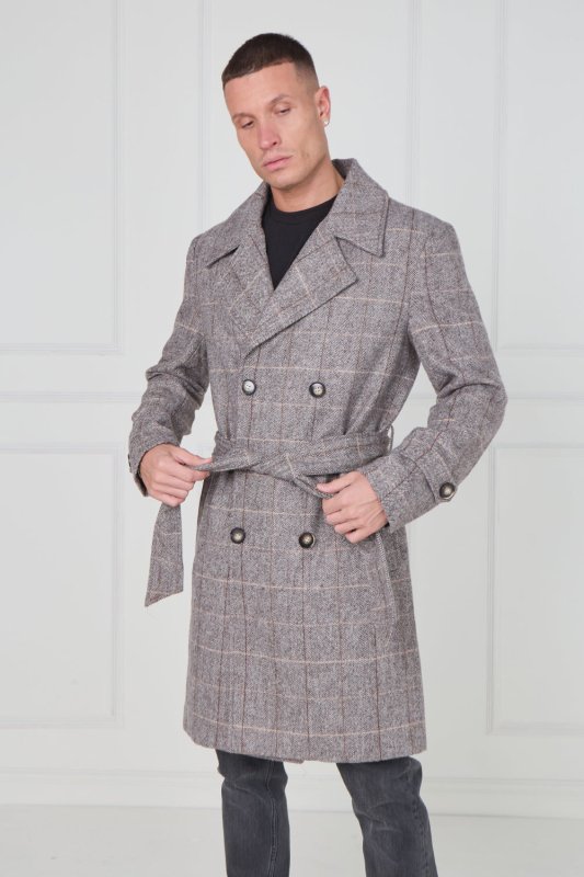 Elaina Premium Men's Double - Breasted Wool Blend Trench Coat - jacket - British D'sire