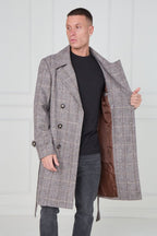 Elaina Premium Men's Double - Breasted Wool Blend Trench Coat - jacket - British D'sire