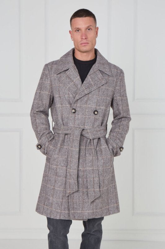 Elaina Premium Men's Double - Breasted Wool Blend Trench Coat - jacket - British D'sire Main image