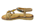 Elastic Ankle Strap Beaded Sandals - Sandals - British D'sire