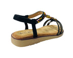 Elastic Ankle Strap Beaded Sandals - Sandals - British D'sire