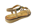 Elastic Ankle Strap Beaded Sandals - Sandals - British D'sire