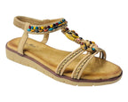 Elastic Ankle Strap Beaded Sandals - Sandals - British D'sire