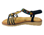 Elastic Ankle Strap Beaded Sandals - Sandals - British D'sire