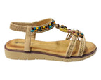 Elastic Ankle Strap Beaded Sandals - Sandals - British D'sire
