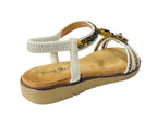 Elastic Ankle Strap Beaded Sandals - Sandals - British D'sire