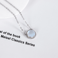 Elegant 925 sterling silver Moonstone pendant necklace women perfect gift charms link chain - Necklaces & Pendants - British D'sire