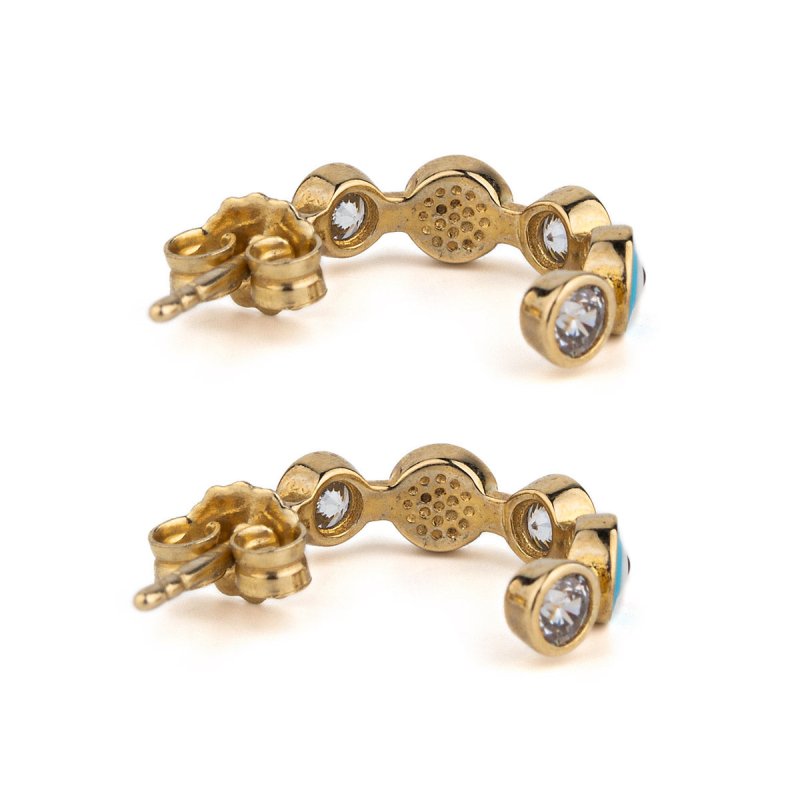 Elegant Eye Hoop Earrings by Del Corso - Crafted in 9K Gold, lightweight at 2.3 g, sophisticated design for women, featuring premium gold craftsmanship, offering timeless style, comfort, and protective symbolism - Hoop Earrings - British D'sire