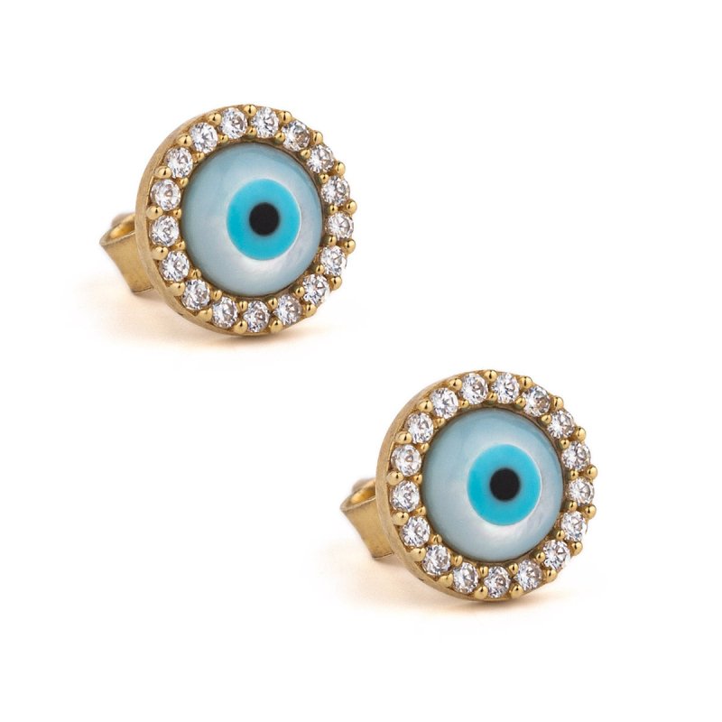 Elegant Eye Stud Earrings by Del Corso - Crafted in 9K Gold, lightweight at 0.8 g, refined design for women, featuring premium gold craftsmanship, offering timeless beauty, hypoallergenic comfort, and protective symbolism - Del Corso - British D'sire