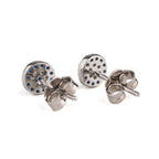 Elegant Eye Stud Earrings with Blue Zircon by Del Corso - Crafted in 925 Sterling Silver, lightweight at 0.7 g, stylish design for women, featuring hypoallergenic materials and vibrant gemstones, offering timeless beauty and symbolic protection - Stud Earrings - British D'sire