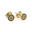 Elegant Eye Stud Zircon Earrings with Blue Zircon by Del Corso - Crafted in 925 Sterling Silver with Gold Plated finish, lightweight at 1.2 g, stylish design for women, featuring premium materials and vibrant gemstones - Stud Earrings - British D'sire