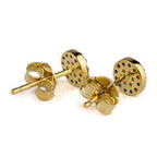 Elegant Eye Stud Zircon Earrings with Blue Zircon by Del Corso - Crafted in 925 Sterling Silver with Gold Plated finish, lightweight at 1.2 g, stylish design for women, featuring premium materials and vibrant gemstones - Stud Earrings - British D'sire