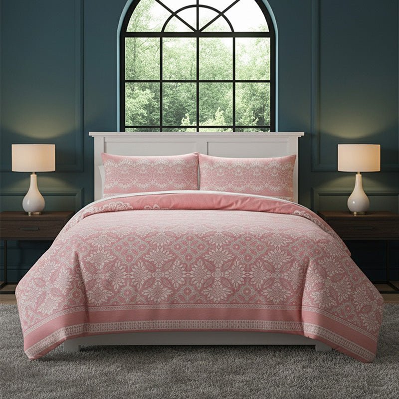 Elegant Floral Duvet Set Modern Flower Pattern Bedding for Home Decor - Single - Mint - British D'sire
