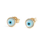 Elegant Round Eye Stud Earrings by Del Corso - Crafted in 9K Gold, ultra - lightweight at 0.6 g, timeless design for women, featuring premium gold craftsmanship with zircon embellishments, offering style, comfort, and protective symbolism - Stud Earrings - British D'sire