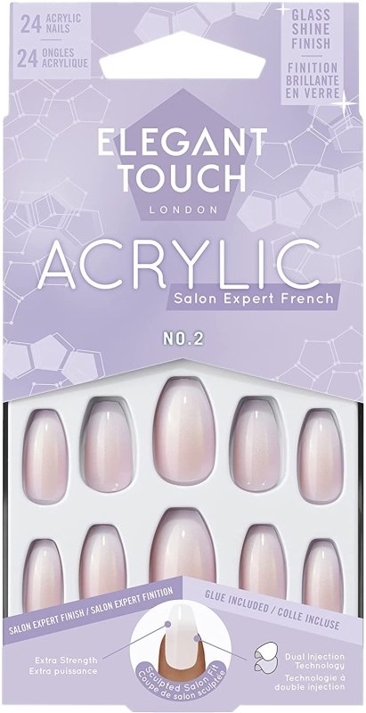 Elegant Touch Acrylic French Coffin false nails No.02 - False Nails - British D'sire Main image