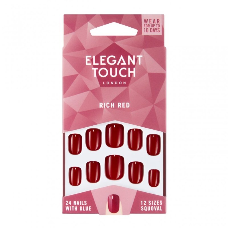Elegant Touch Core Colour Nails Rich Red - False Nails - British D'sire Main image