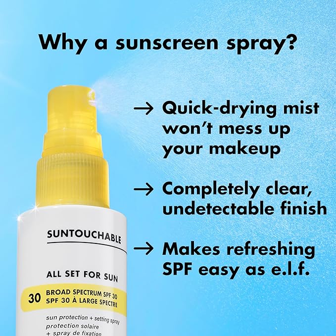 e.l.f. SKIN All Set For Sun SPF 30, Setting Spray With SPF 30 For Long-Lasting Makeup, Weightless, Non-Greasy Formula, Vegan & Cruelty-Free Secondary image