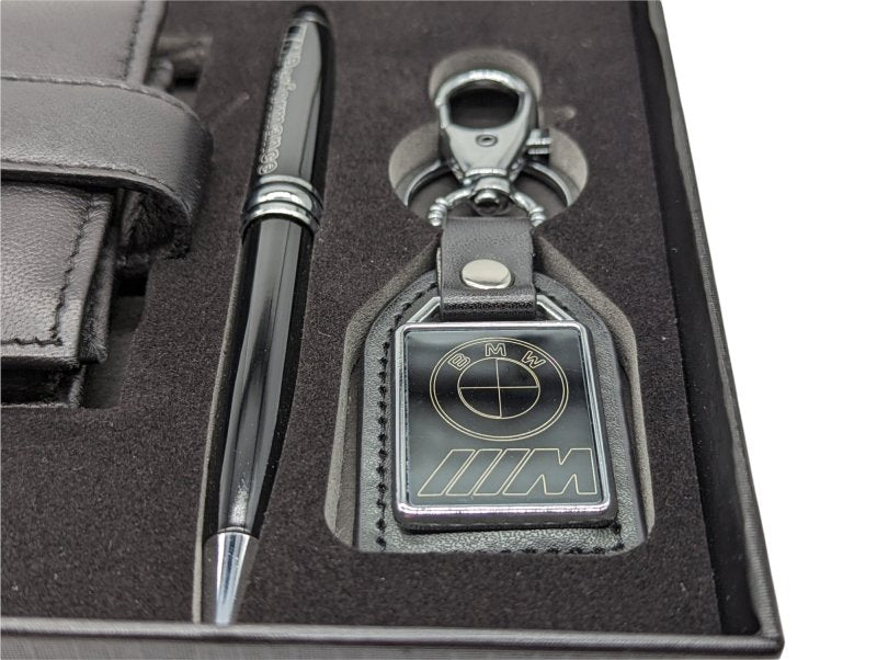 Elite Genuine Leather BMW M Sport Wallet, Key Fob, Pen Boxed Gift Set Gift Boxed Gift - British D'sire