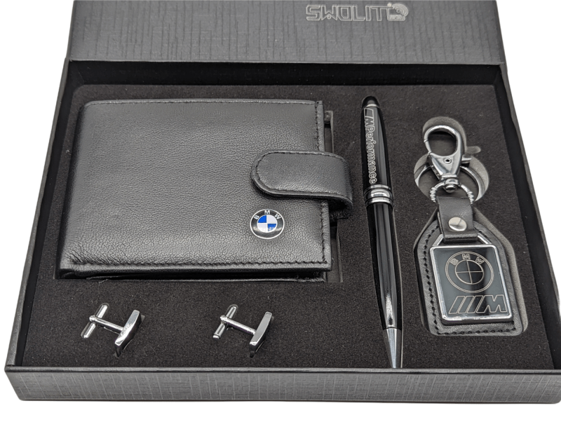 Elite Genuine Leather BMW M Sport Wallet, Key Fob, Pen Boxed Gift Set Gift Boxed VERY LOW STOCK - British D'sire