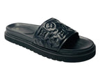 Embossed Front Strap Flat Sliders - Sliders - British D'sire