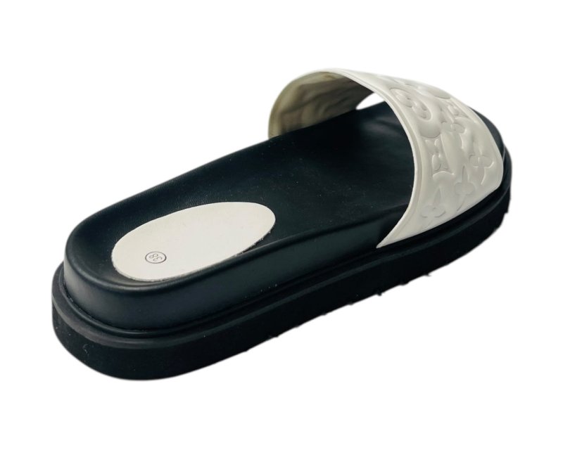 Embossed Front Strap Flat Sliders - Sliders - British D'sire