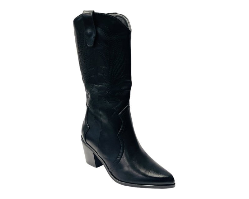 Embroidered 2 In 1 Cowboy Calf Length Boots Secondary image