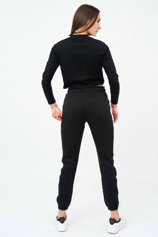 Embroidered Crop Top And Side Panel Jogger Set! Secondary image