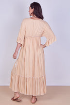 Embroidered Maxi Dress with Tassel Tie – 100% Viscose (One Size UK 8–14) - Dresses - British D'sire