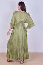 Embroidered Maxi Dress with Tassel Tie – 100% Viscose (One Size UK 8–14) - Dresses - British D'sire