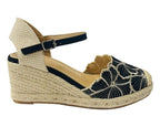 Embroidered Wedge Espadrilles Sandals - Sandals - British D'sire