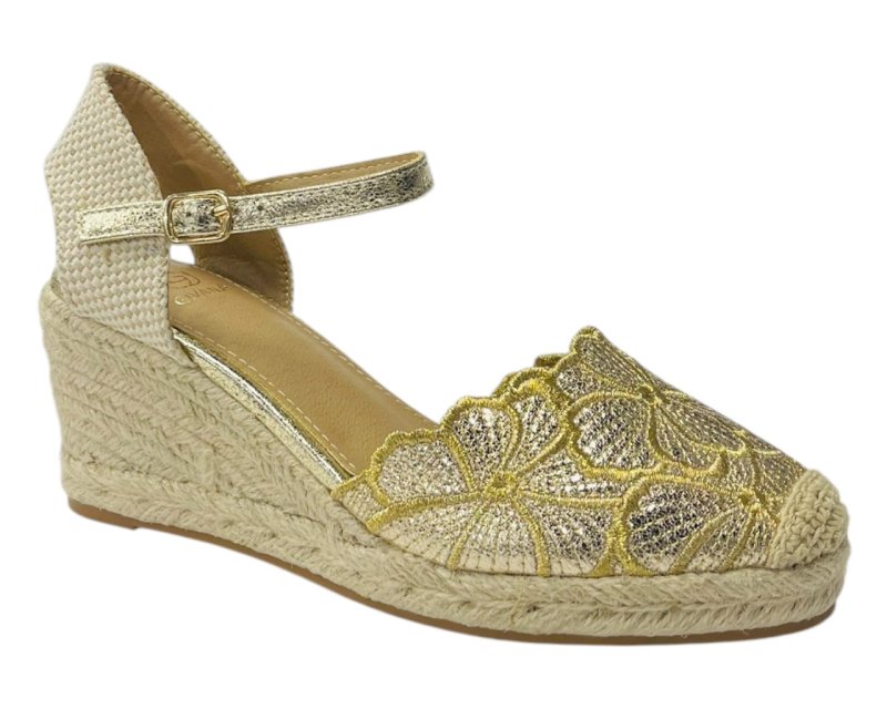 Embroidered Wedge Espadrilles Sandals - Sandals - British D'sire