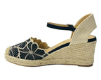 Embroidered Wedge Espadrilles Sandals - Sandals - British D'sire