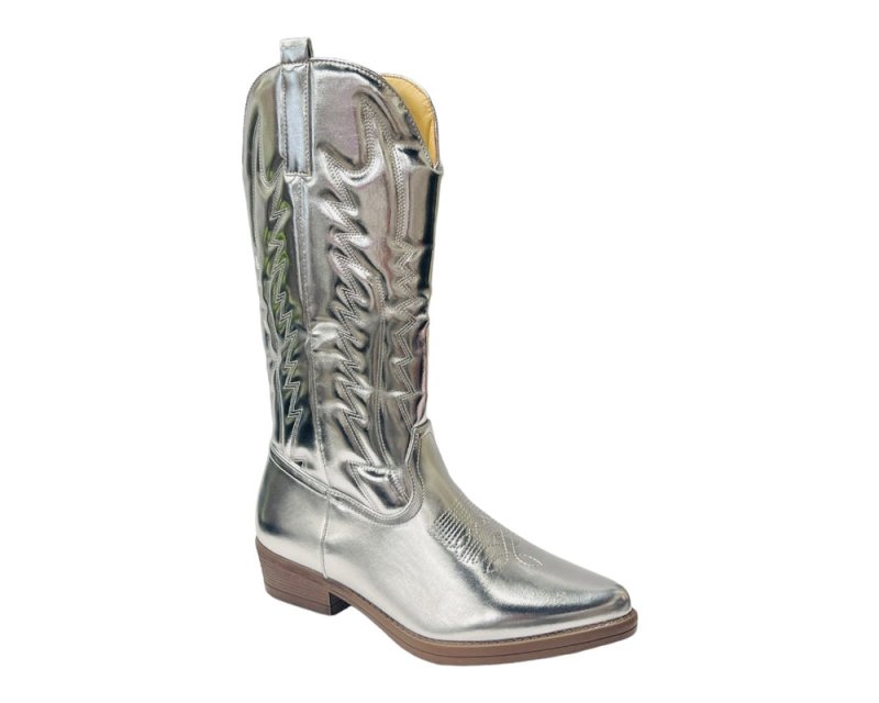 Embroidered Western Cowboy Calf Length Boots - Boots - British D'sire