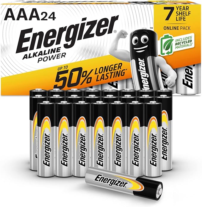Energizer AAA Batteries, Alkaline Power, 24 Pack, Triple A Battery Pack - Amazon Exclusive (Packaging may vary) & Numatic Numatic Henry Cleaner Bags - 1 Box (Pack of 10) - British D'sire