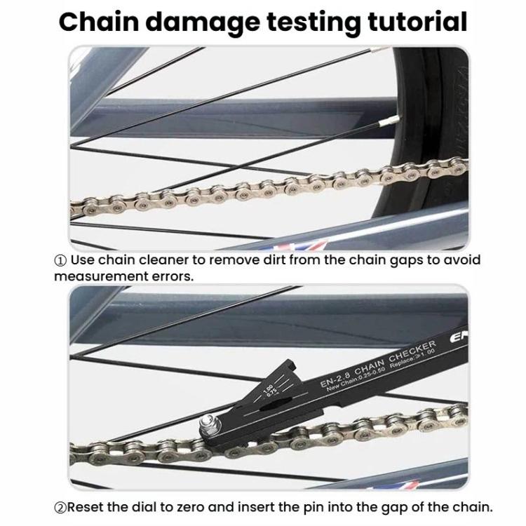 ENLEE Bike Chain Checker Chain Wear Measurement Tool, Style: Hollow - British D'sire