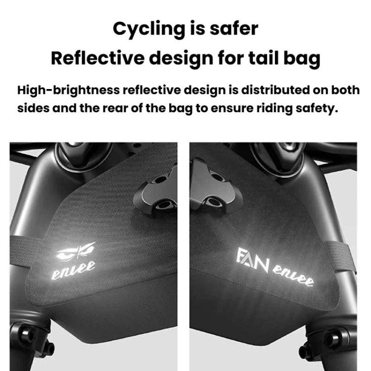 ENLEE Bike Quick-Release Seat Bag Waterproof Reflective Saddle Bag, Style: 1.3L Black - British D'sire