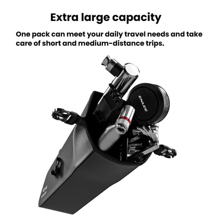 ENLEE Bike Quick-Release Seat Bag Waterproof Reflective Saddle Bag, Style: 1.3L Black - British D'sire