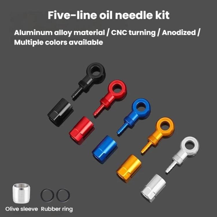ENLEE E511 Bike 5-Line Hydraulic Needle Hydraulic Disc Brake Hose Connector(Black) - British D'sire
